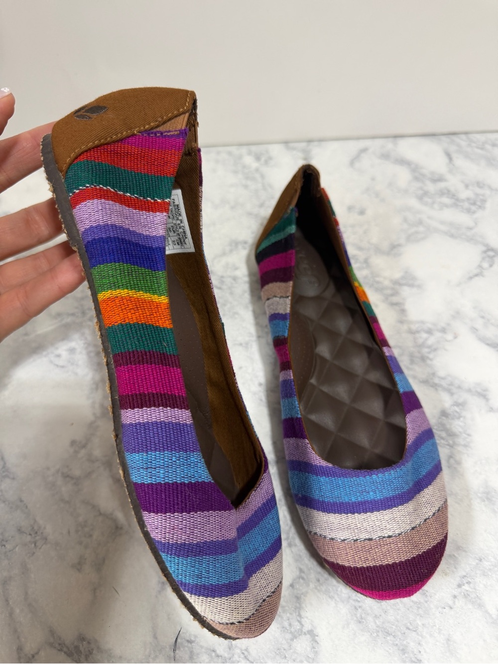 Reef Bella Costa Tropic Multi Color Striped Ballet comfort Flats Size 6